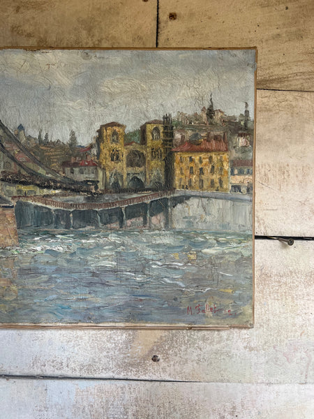 1921 Fallet Antique French Oil on Canvas