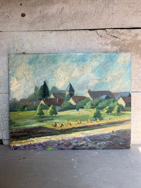 French Landscape Oil on Board