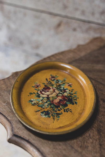 Vintage Hand Painted Floral Tray
