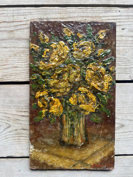 Yellow Roses Oil on Board