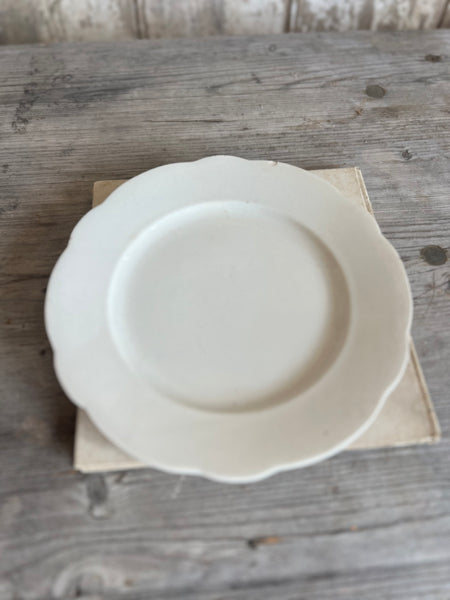 Vintage French Ironstone Flutted Plate