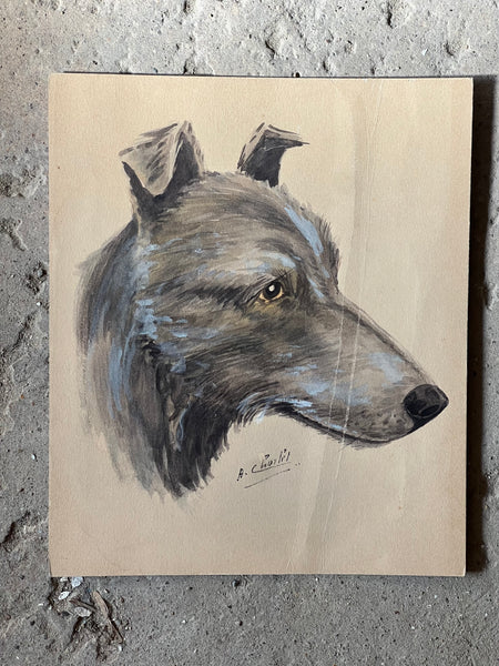 Sweet Vintage Dog Painting