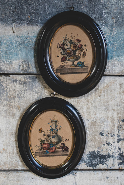Framed Vintage French Floral Prints