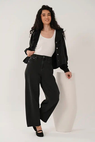 Saige by Nomads Frill Neck Denim Top