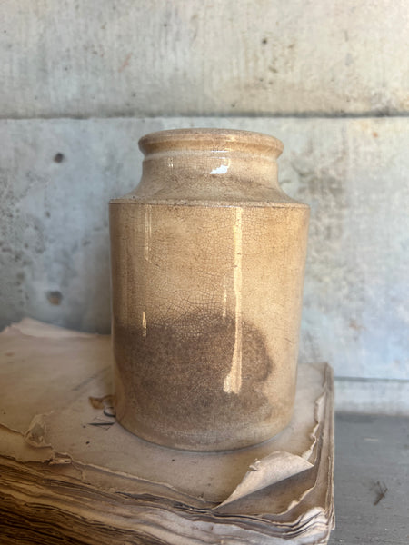 Large Antique Crazed Churn