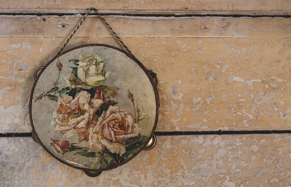 Sweet Painted Floral French Tambourine