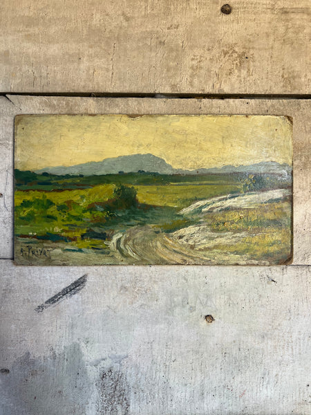 French Landscape Oil on Board