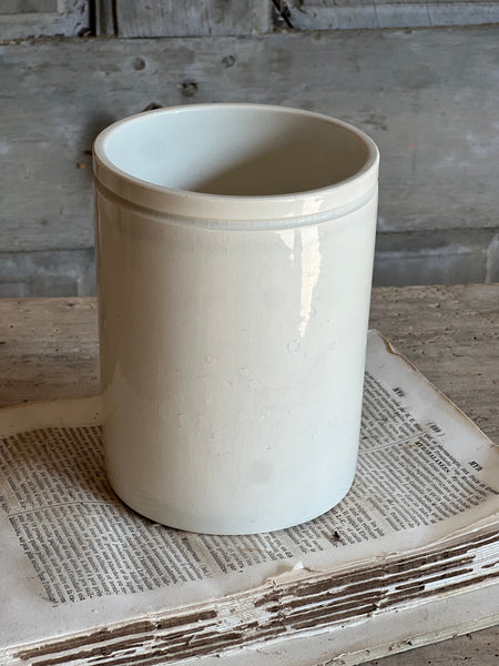 Antique Large White Confiture Pot