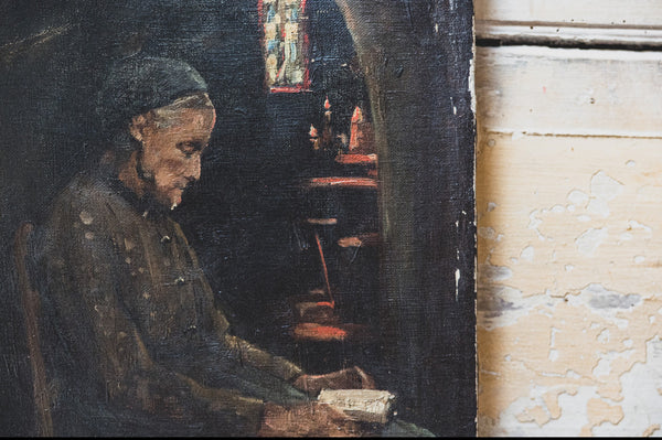 French Lady Oil Portrait on Canvas