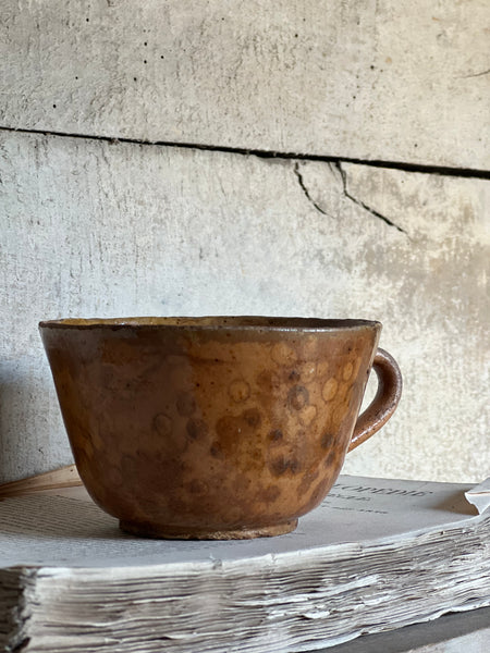 Antique French Earthenware Cup