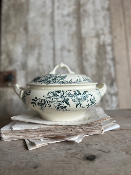 French Transferware Lidded Souperie