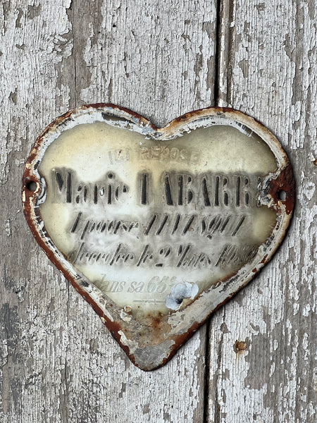 Vintage French Rustic Memorial Heart