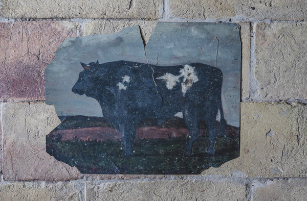 Vintage Cow Painting