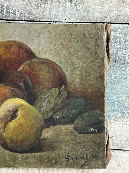 French Fruit Oil Painting on Canvas 1943