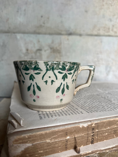 Floral Rustic Crazed Cup