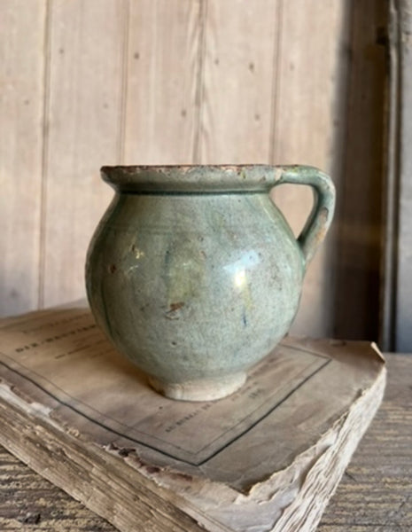 French Vintage Chippy Earthenware Pot