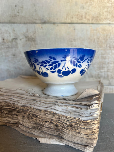 Bright Blue Stencilled Cafe Au Lait