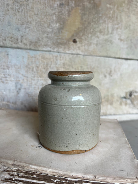 French Vintage Mustard Stoneware Jar