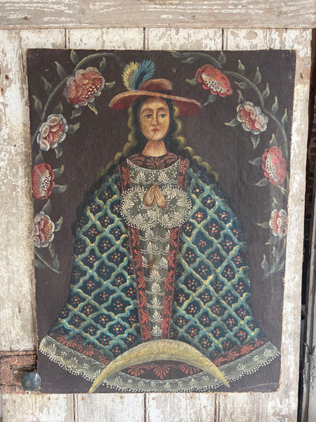 Antique Folk Art on Canvas