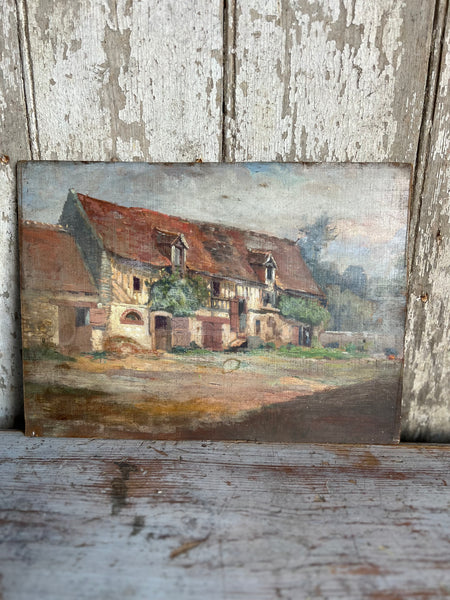 French Farmhouse Oil on Board