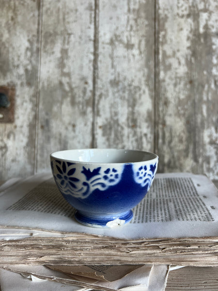 Small Bright Blue Cafe au Lait bowl