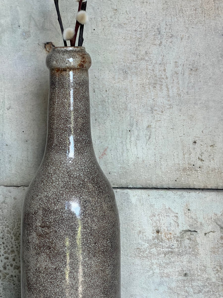 French Vintage Stoneware Cider Bottle