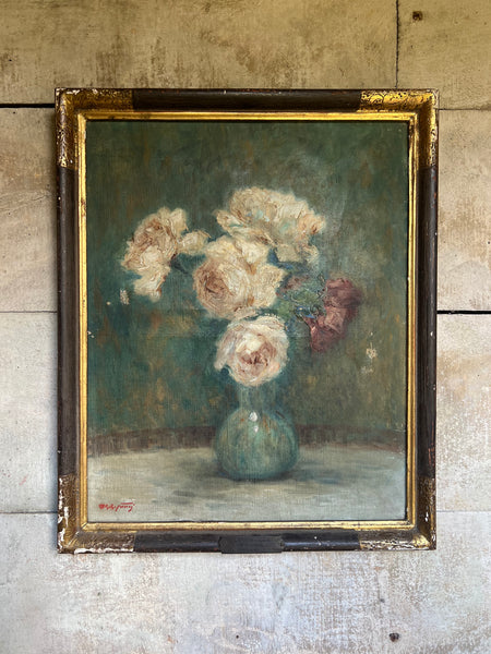 Beautiful Framed French Floral Oil