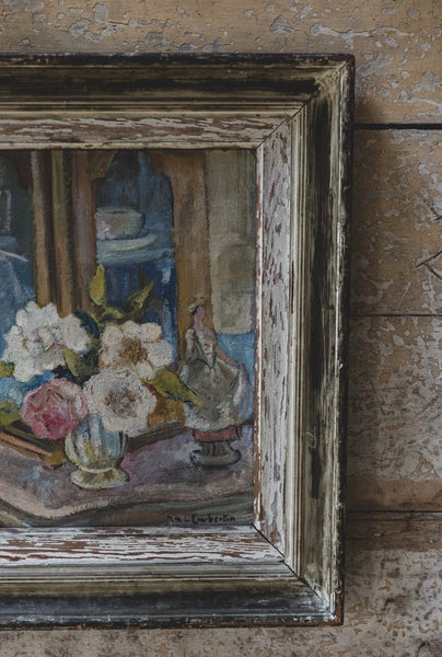 Large Framed French Oil Painting on Canvas M. M. de Coubertin