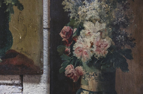 Antique Gontier Floral Paintings 1898
