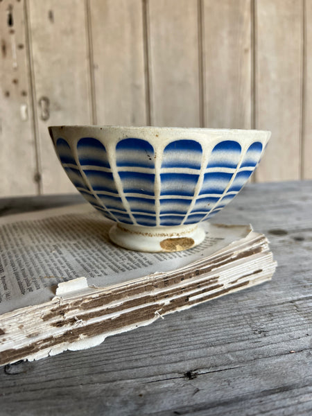 Gorgeous Blue & White Vintage French Cafe Au Lait Bowl