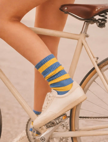 Edit Five Striped Socks - Yellow & Blue