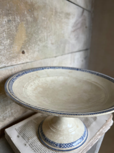 French Floral Transferware raised dish