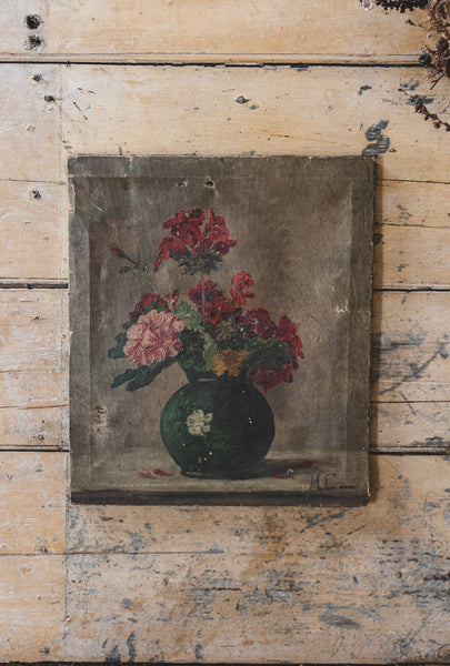 Dark Floral Oil on Canvas