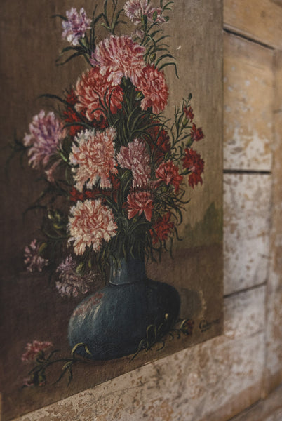 French Floral Oil on Canvas