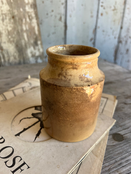 Large Antique Stoneware Crazed Churn