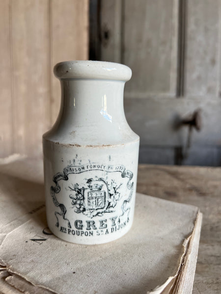 Small Creil et Montereau French Mustard Jar