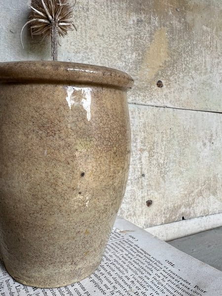 Vintage French Handled Stoneware Pot