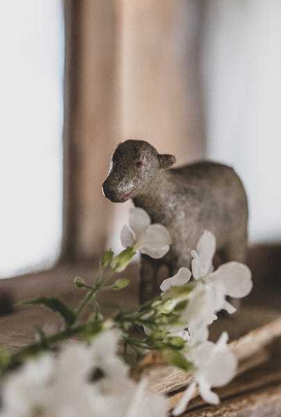 Sweet Vintage Wooden Sheep (Large)