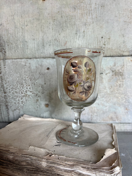 Handpainted Antique French Rummer