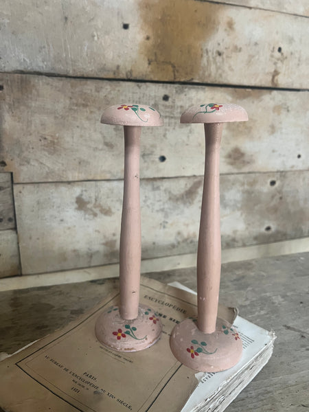 Pink vintage Hand Painted Hat Stands