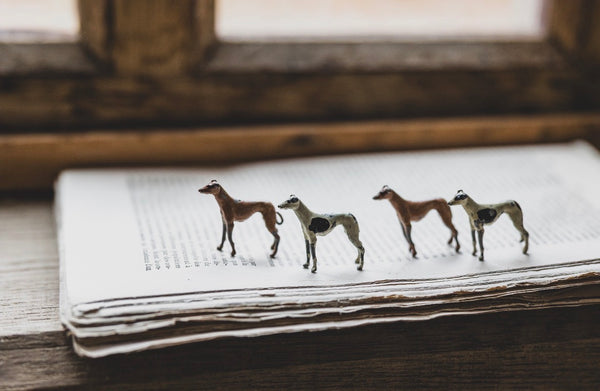 Vintage Lead Whippet Dogs