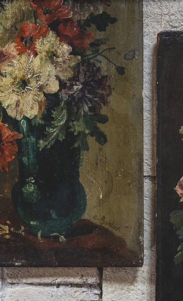 Antique Gontier Floral Paintings 1898