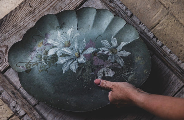 Hand Painted Metal Tray