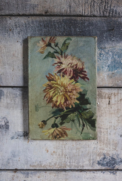 Small French Floral Oil on Canvas