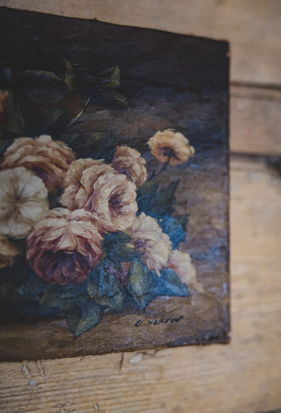 French Floral Oil on Canvas