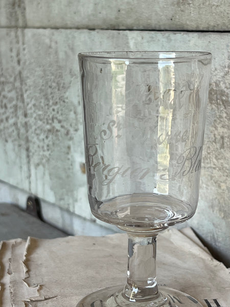 Vintage French Etched Glass
