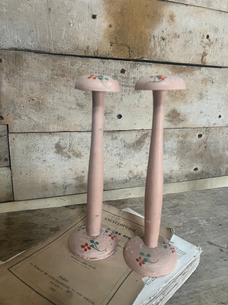 Pink vintage Hand Painted Hat Stands