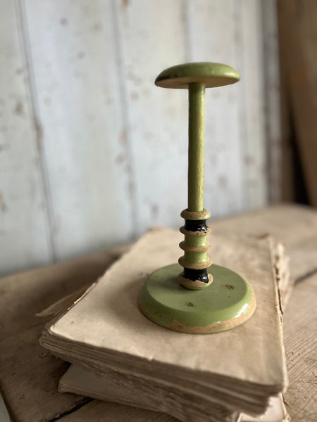 Green vintage Hand Painted Hat Stand