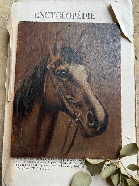 Vintage French Horse Painting