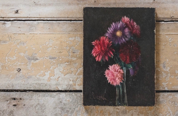 Dark Floral Oil on Canvas